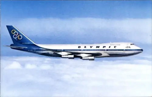 Ak Griechisches Passagierflugzeug, Olympic Airways, Boeing 747 200 B, Jumbo Jet