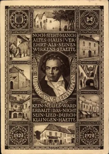Ganzsachen Ak Mödling in Niederösterreich, Komponist Ludwig van Beethoven, Heiligenstadt