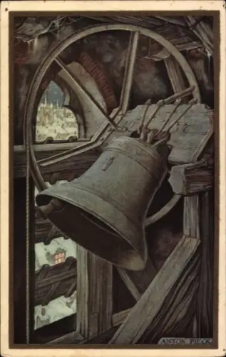 Künstler Ak Pieck, A., Die alte Turmglocke