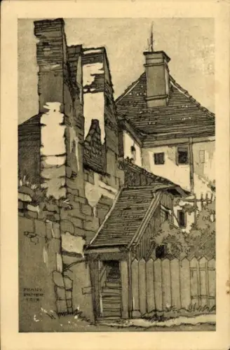 Künstler Ak Ermer, Franz, Burghausen an der Salzach Bayern, Am Schwurfinger