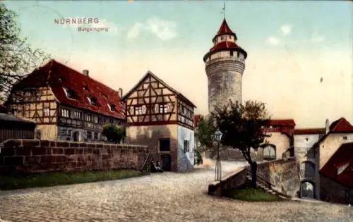 Ak Nürnberg,  Burgeingang,  Gebäude, 