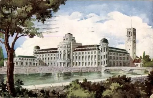 Litho München Bayern, Deutsches Museum