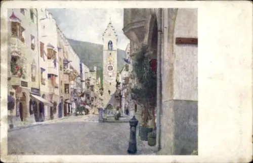 Künstler Ak Vipiteno Brennero Südtirol, Ort mit Kirche