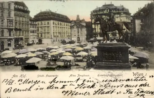 Ak Wien 1 Innere Stadt, Platz mit Statue, Radetzky Monument