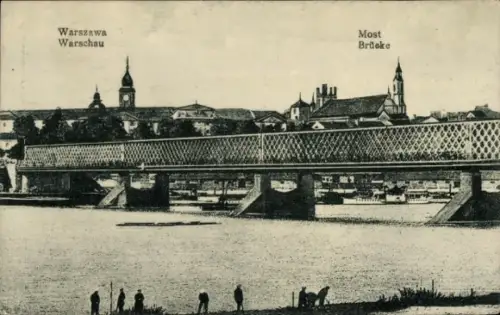 Ak Warszawa Warschau Polen, Most Kierbedzia
