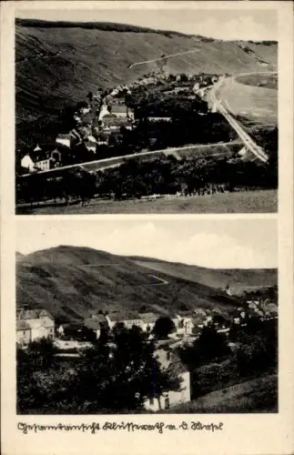 Ak Klüsserath an der Mosel, Schwarz-Weiß-Fotos, Landschaft, Weinberge, Ort Klusserath