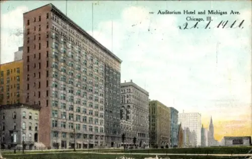 Ak Chicago Illinois USA, Auditorium Hotel, Michigan Ave,  Ill., 