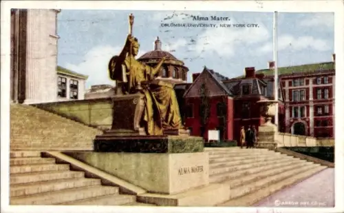 Ak New York City USA, Columbia Universität, Alma Mater