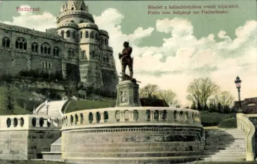 Ak Budapest Ungarn, Aufgang zur Fischerbastei