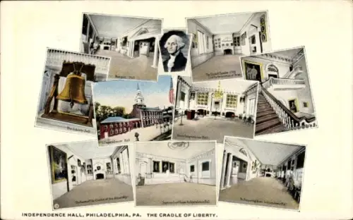 Ak Philadelphia Pennsylvania USA, Independence Hall,   Relikte, restauriert, Cradle of Liberty