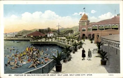 Ak Salt Lake City Utah USA, Saltaire Pavilion, Great Salt Lake, Badegäste, Moorischer Stil, Utah