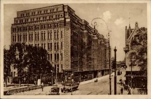 Ak Amsterdam Nordholland Niederlande,  Vijzelstraat, Gebäude Red Handel Mij, Straßenansicht