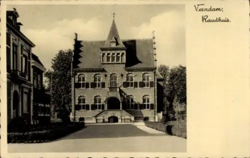Ak Veendam Groningen Niederlande,  Raadhuis, 1933, Adresseintrag