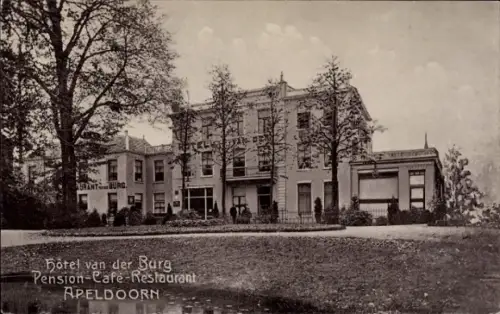 Ak Apeldoorn Gelderland , Hotel van der Burg, Pension-Café-Restaurant, Apeldoorn