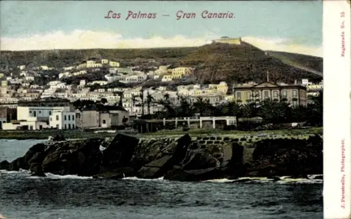 Ak Las Palmas de Gran Canaria Kanarische Inseln,  Küstenansicht, Fotograf J. Perestrello, Registr