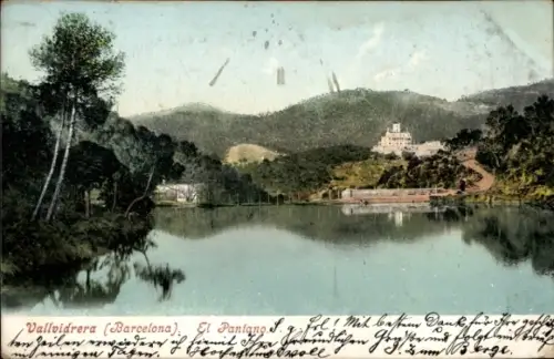 Ak Vallvidrera Barcelona Katalonien Spanien,  El Pantano, See, Berge, 