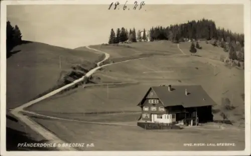 Ak Bregenz am Bodensee Vorarlberg, Pfänderdohle,  Landschaft, Weg, Haus, 18.6.28