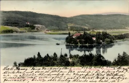 Ak Loretto im Burgenland, Blick von Maiernigg, Wörthersee