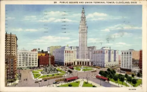Ak Cleveland Ohio USA, Public Square, Union Terminal Tower