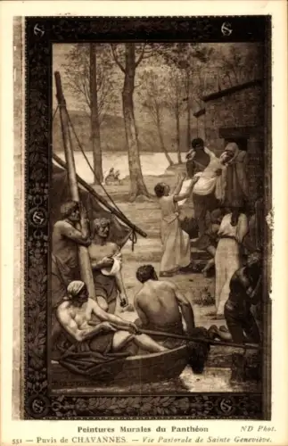 Künstler Ak de Chavannes, Pierre Puvis, Vie Pastorale de Sainte Geneviève