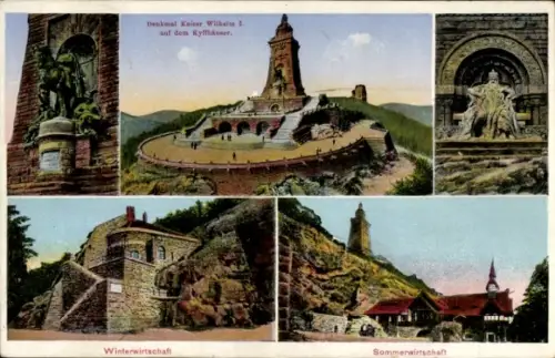 Ak Bad Frankenhausen am Kyffhäuser Thüringen, Denkmal Kaiser Wilhelm I.,  Winterwirtschaft, Somme