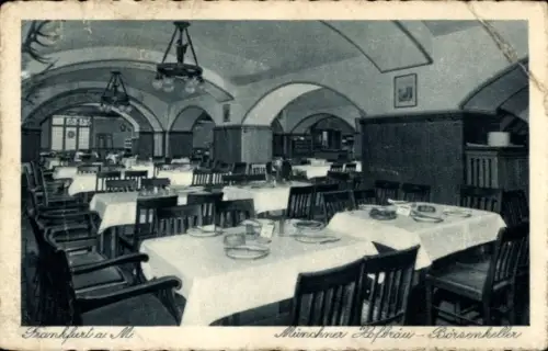 Ak Frankfurt am Main, Restaurant Innenansicht, Tische mit Geschirr, Frankfurt a. M.