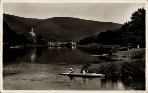 Ak Zwingenberg am Neckar Baden, Strandbad, Faltboot