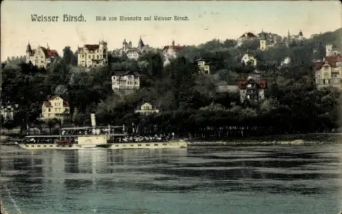 Ak Dresden Weißer Hirsch, Blick von Blasewitz auf Weisser Hirsch