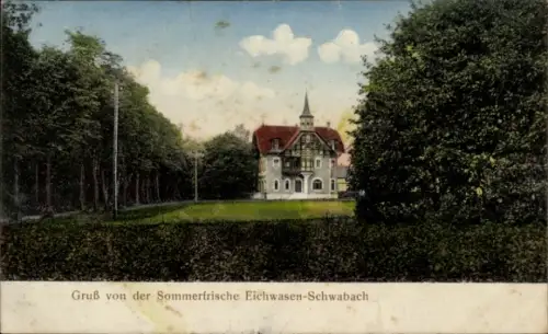 Ak Schwabach in Mittelfranken Bayern,  mit Landschaft, Gebäude, Text 'Gruß von der Sommerfrische 