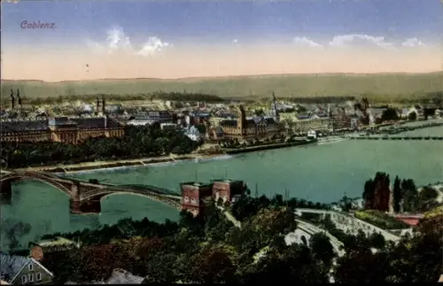 Ak Koblenz am Rhein, Gesamtansicht