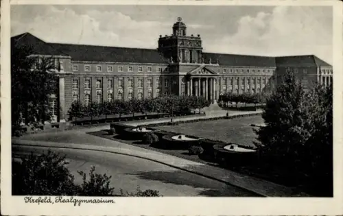 Ak Krefeld am Niederrhein,  Realgymnasium, Deutsche Reichsmark, Stempel