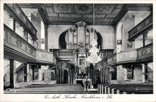 Ak Forchheim Ziegra Döbeln in Sachsen, Ev. luth. Kirche, Forchheim i. Sa, Innenansicht, Orgel, Ch