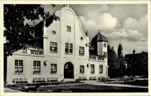 Ak Bad Wörishofen im Unterallgäu,  Kasino, Gebäude, keine Personen, schwarz-weiß