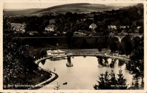 Ak Bad Gandersheim am Harz,  See, Park, Menschen, Boote