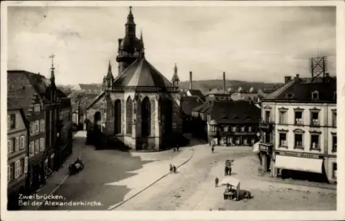 Ak Zweibrücken in der Pfalz,  Alexanderkirche,  , 1929