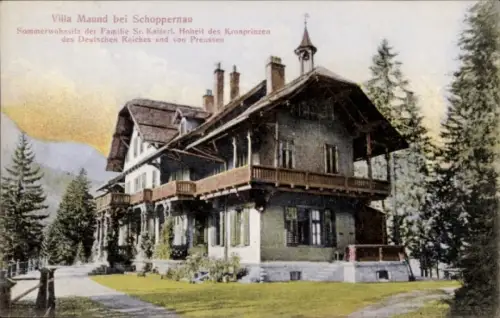 Ak Schoppernau Vorarlberg, Villa Maund, Sommerwohnsitz der Familie des Kronprinzen von Preußen