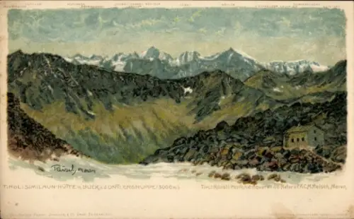 Künstler Litho Reisch, Vernago Vernagt Schnals Senales Südtirol, Similaunhütte