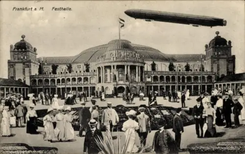 Ak Frankfurt am Main, Festhalle, Zeppelin