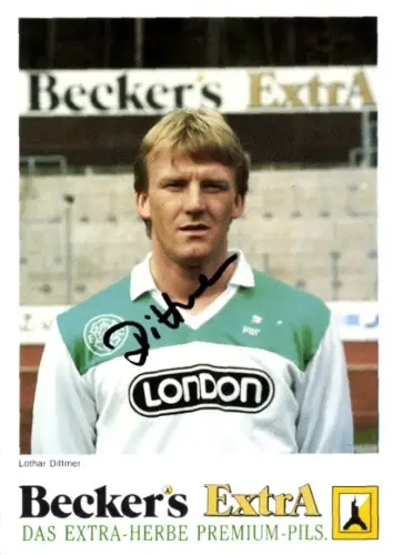 Autogrammkarte Fußballer Lothar Dittmer, FC Homburg, Autogramm