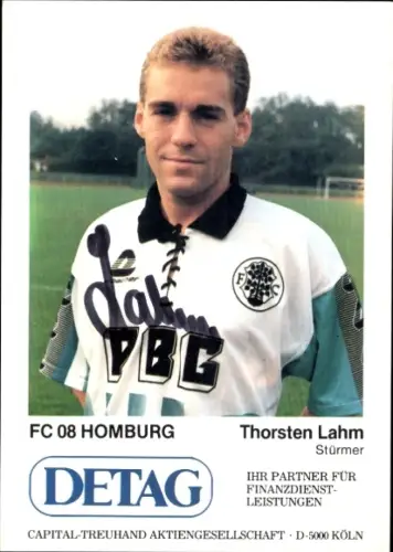 Autogrammkarte Fußballer Thorsten Lahm, FC Homburg, Autogramm