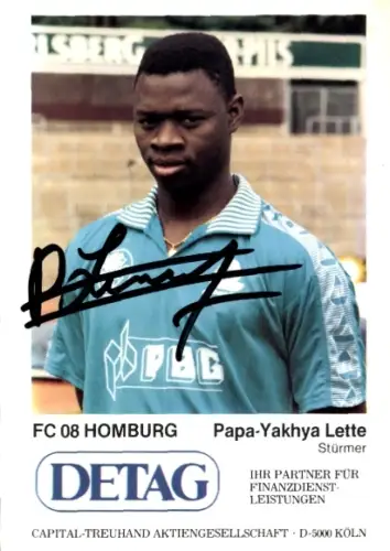 Autogrammkarte Fußballer Papa-Yakhya Lette, FC Homburg, Autogramm