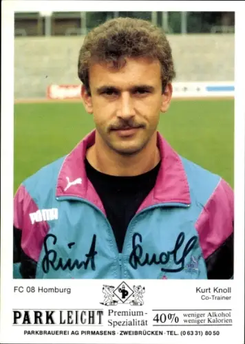 Autogrammkarte Co Trainer Kurt Knoll, FC Homburg, Autogramm