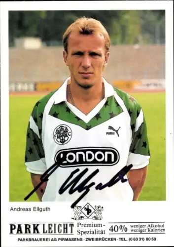 Autogrammkarte Fußballer Andreas Ellguth, FC Homburg, Autogramm