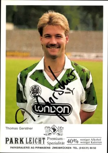 Autogrammkarte Fußballer Thomas Gerstner, FC Homburg, Autogramm