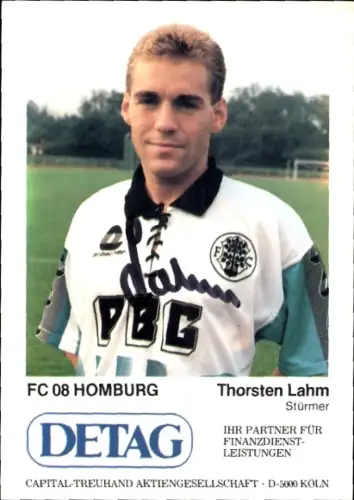 Autogrammkarte Fußballer Thorsten Lahm, FC Homburg, Autogramm