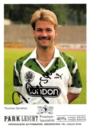 Autogrammkarte Fußballer Thomas Gerstner, FC Homburg, Autogramm