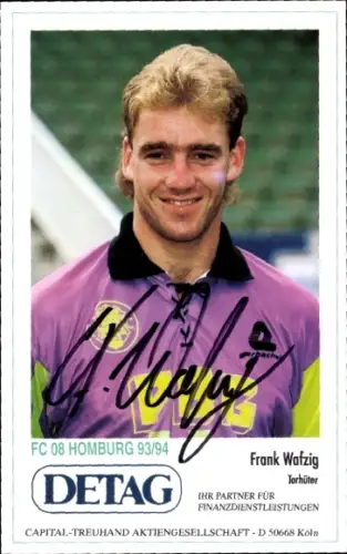 Autogrammkarte Fußballer Frank Wafzig, FC Homburg, Autogramm