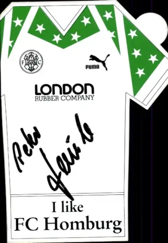 Autogrammkarte Fußballer Peter Laub, FC Homburg, Autogramm, Trikot