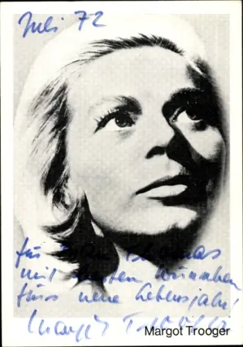 Ak Schauspielerin Margot Trooger, Portrait, Autogramm