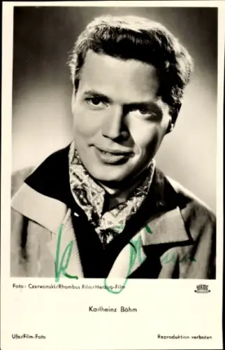 Ak Schauspieler Karlheinz Böhm, Herzog Film, Portrait, Autogramm